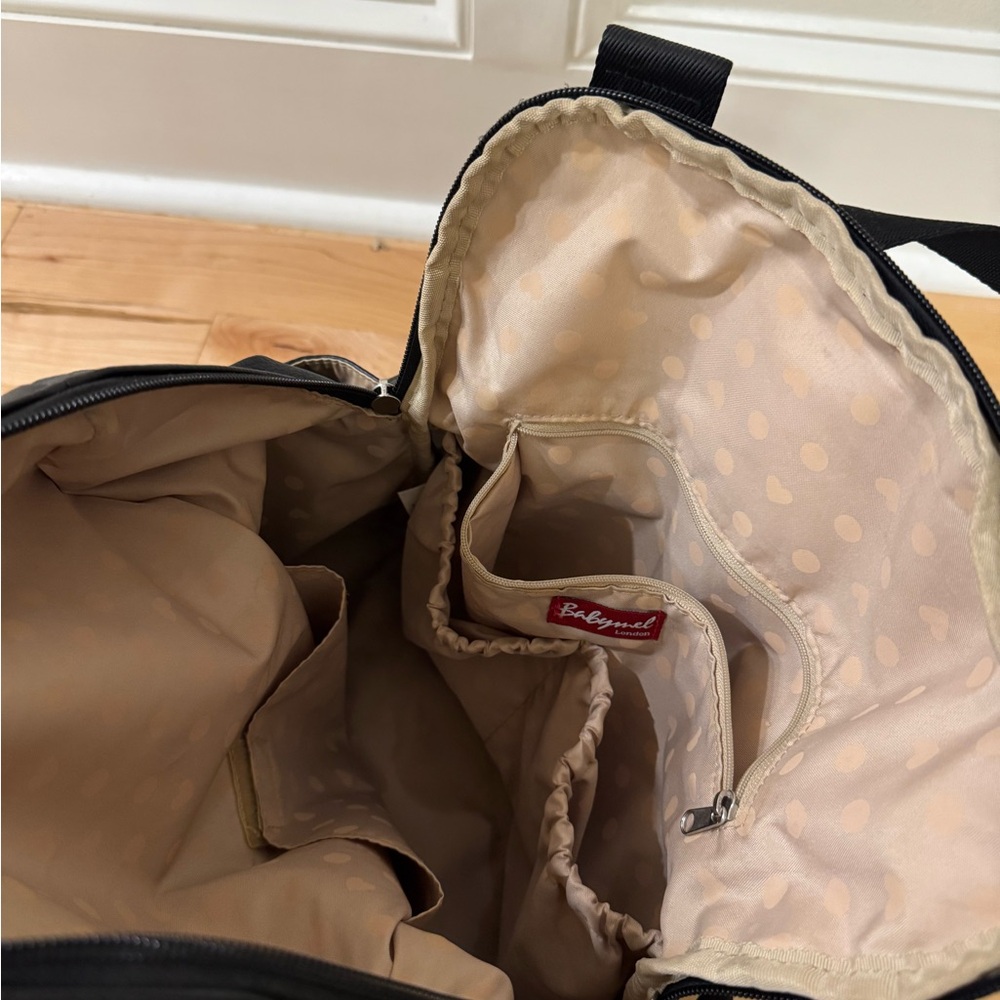 Babymel Black Faux Leather Convertible Diaper Backpack - Picture 7 of 7